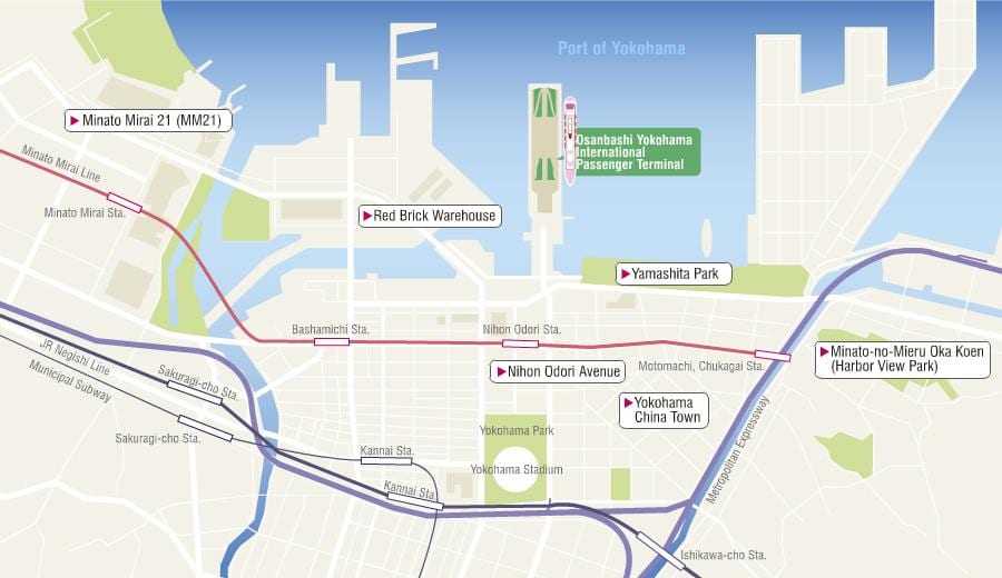 Peta Yokohama pelayaran terminal