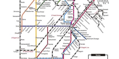 Tokyo Yokohama peta kereta api